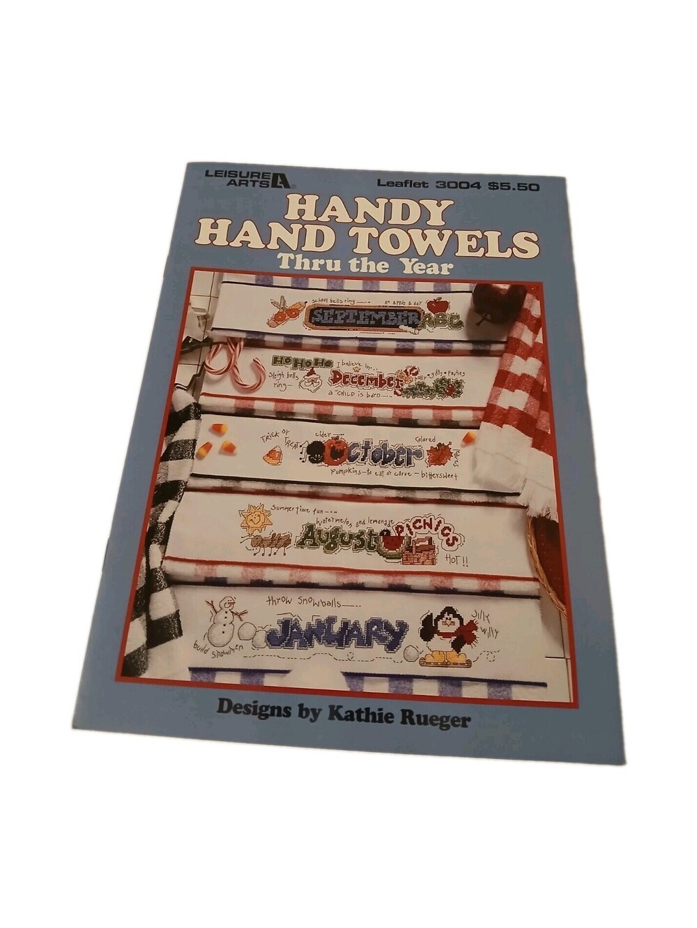 Leisure Arts Cross Stitch Chart 3004 Handy Hand Towels